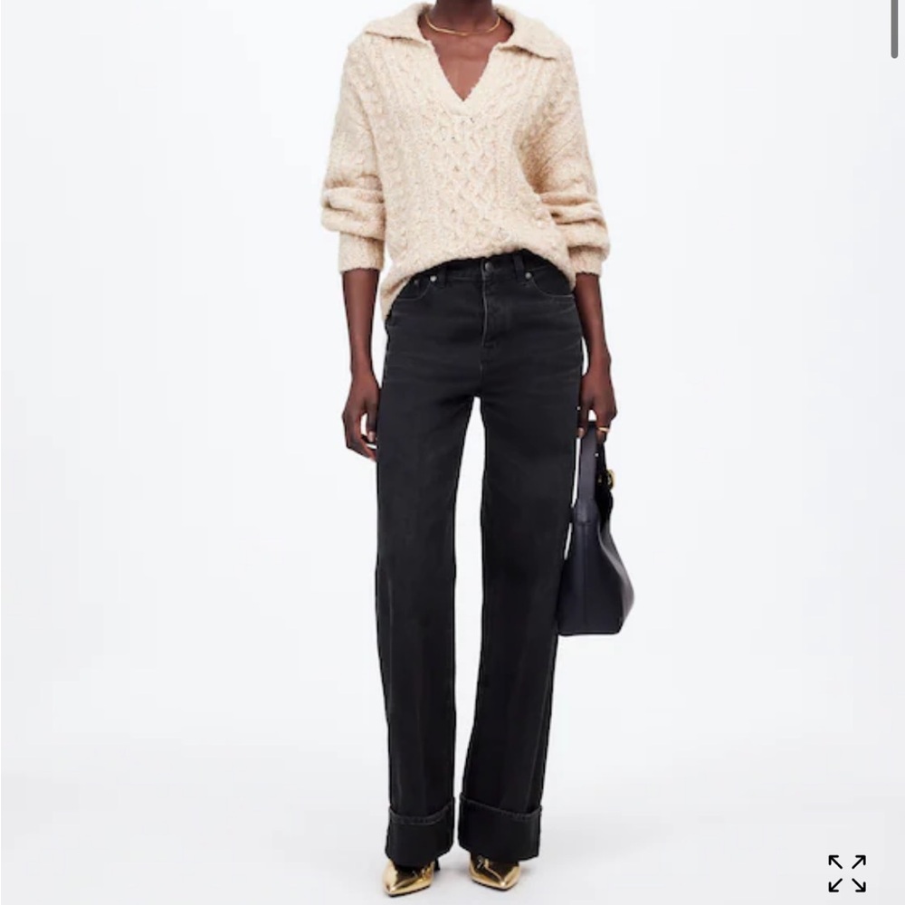 Madewell Black Washed Low Slung Baggy Jeans